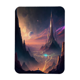 Science Fiction Futuristic City Magnet Magneet