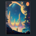 Science Fiction Futuristic City Notitieboek<br><div class="desc">Fantasy art producten van The Lunarium.</div>