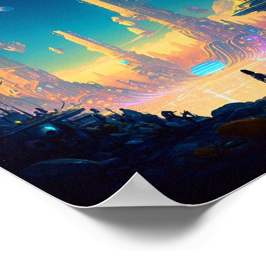 Science Fiction Futuristic City Poster (Hoek)