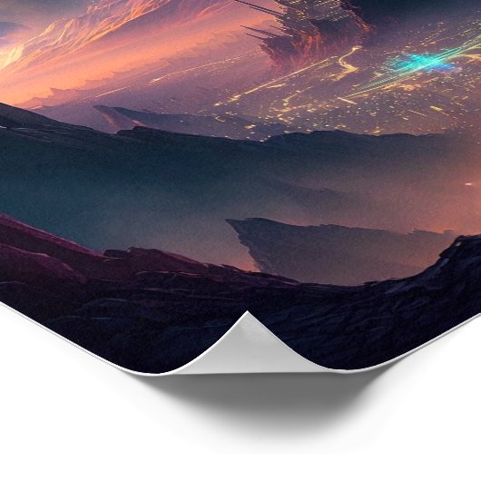 Science Fiction Futuristic City Poster (Hoek)