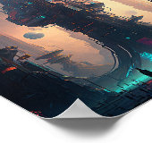 Science Fiction Futuristic City Poster (Hoek)