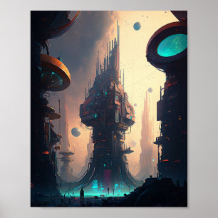 Science Fiction Futuristic City Poster