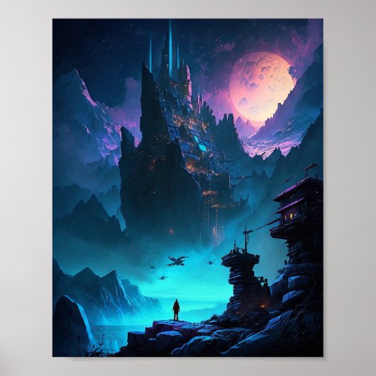 Science Fiction Futuristic City Poster (Voorkant)