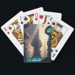 Science Fiction Futuristic City-speelkaarten Pokerkaarten<br><div class="desc">Fantasy art producten van The Lunarium.</div>