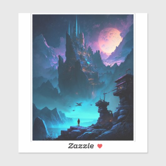 Science Fiction Futuristic City Sticker (Vel)