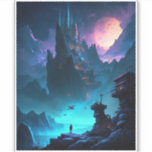 Science Fiction Futuristic City Sticker<br><div class="desc">Fantasy art producten van The Lunarium.</div>