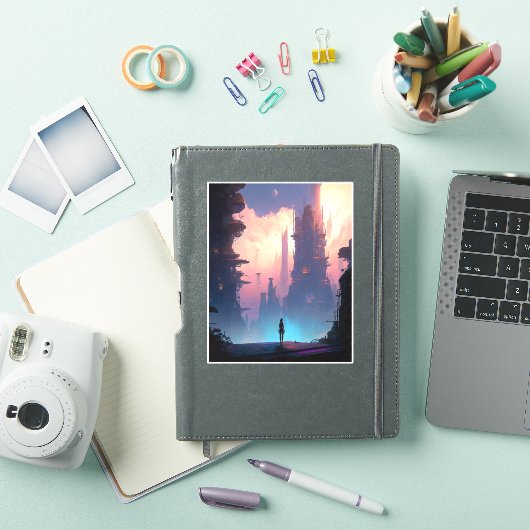 Science Fiction Futuristic City Sticker (iPad Cover)