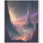 Science Fiction Futuristic City Sticker<br><div class="desc">Fantasy art producten van The Lunarium.</div>