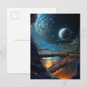 Science Fiction Futuristic Outer Space City Briefkaart (Voorkant / Achterkant)
