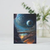 Science Fiction Futuristic Outer Space City Briefkaart (Staand voorkant)