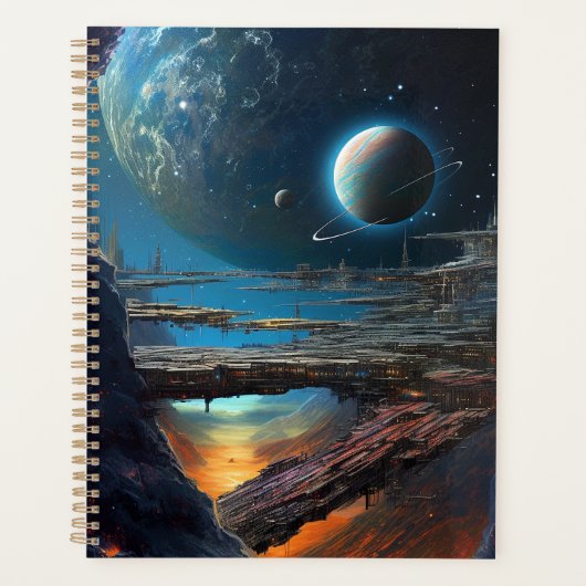 Science Fiction Futuristic Outer Space City Planner (Voorkant)