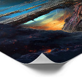 Science Fiction Futuristic Outer Space City Poster (Hoek)