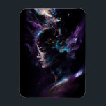 Science Fiction Head Space Explosion Astronomie Magneet<br><div class="desc">Levendige kleuren exploderen uit het hoofd van dit vrouw in de ruimte.</div>