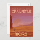 Science Fiction  Mars Vacation Illustratie Briefkaart (Voorkant / Achterkant)