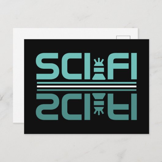 Science Fiction Robot Briefkaart (Voorkant / Achterkant)