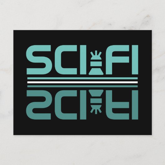 Science Fiction Robot Briefkaart (Voorkant)