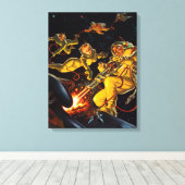  Science Fiction Space Walk Astronauten Canvas Afdruk (Insitu (Houten vloer))