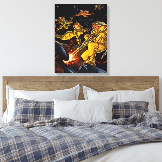 Science Fiction Space Walk Astronauten Canvas Afdruk (Insitu (Slaapkamer))