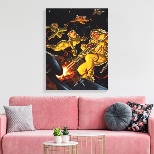 Science Fiction Space Walk Astronauten Canvas Afdruk (Insitu (Woonkamer))