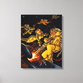 Science Fiction Space Walk Astronauten Canvas Afdruk (Voorkant)