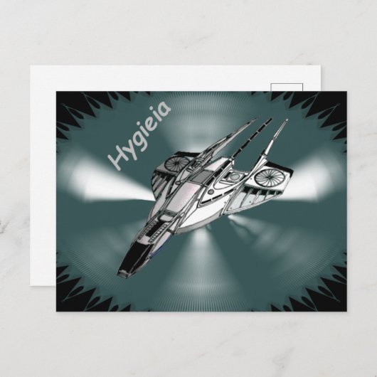 Science Fiction Spaceship Briefkaart (Voorkant / Achterkant)