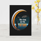 Science Fiction Ufo Space Alien Sci-Fi Funny Gift Kaart (Gele Bloem)