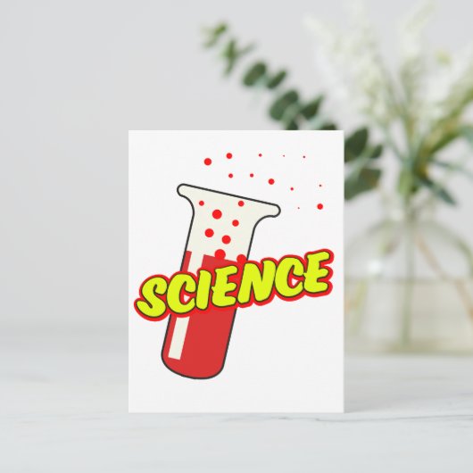 Science Flask Cartoon Feestdagenkaart (Staand voorkant)