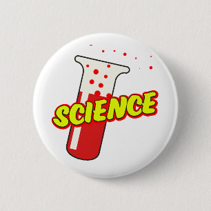Science Flask Cartoon Ronde Button 5,7 Cm