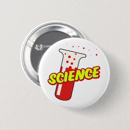 Science Flask Cartoon Ronde Button 5,7 Cm (Voorkant /achterkant)