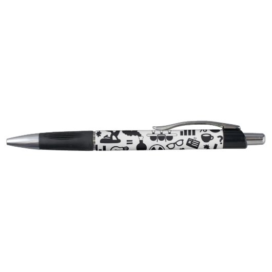 Science for Scientist Pattern (zwart-wit) Pen (Bovenkant)