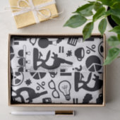 Science for Scientist Pattern (zwart-wit) Tissuepapier (Geschenk)