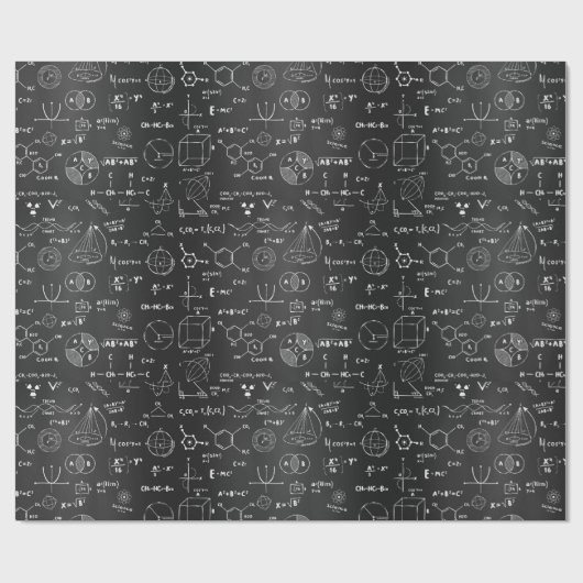 Science Formula Blackboard Wrapping Paper Cadeaupapier (Vlak)