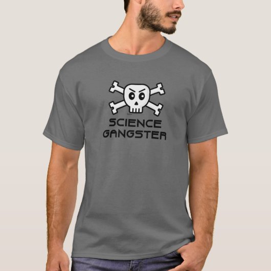 Science Gangster Skull And Cross Bone Word Design T-shirt (Voorkant)