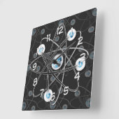 Science Geek Atom Symbol Wall Clock Vierkante Klok (Hoek)
