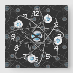 Science Geek Atom Symbol Wall klok