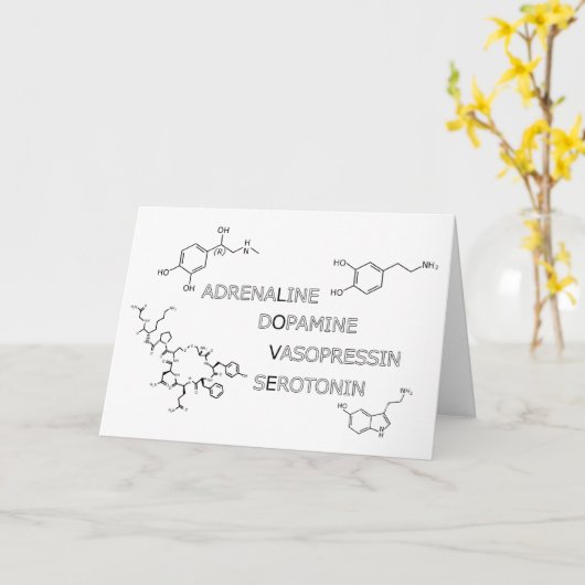Science Geek Chemische Structuur Van De Liefde Kaa Kaart (Gele Bloem)