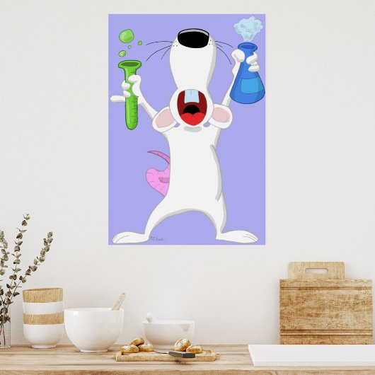 Science Geek Lab Rat Poster Print (Keuken)