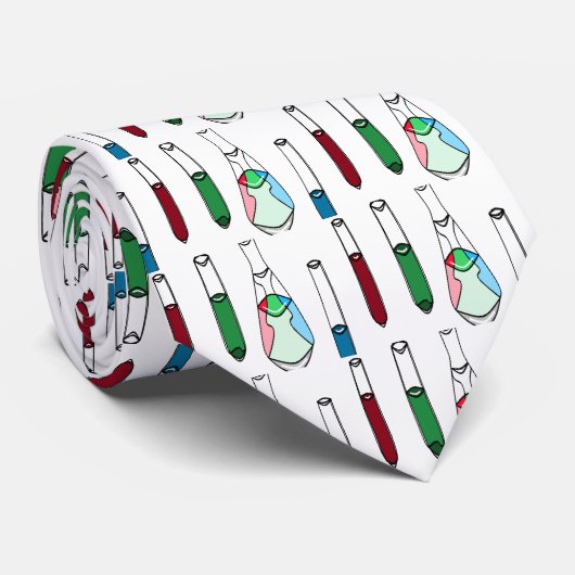 Science Geeky Chemist Test Tubes Chemistry STEM Stropdas (Opgerold)