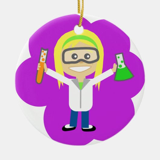 Science Girl Keramisch Ornament (Voorkant)