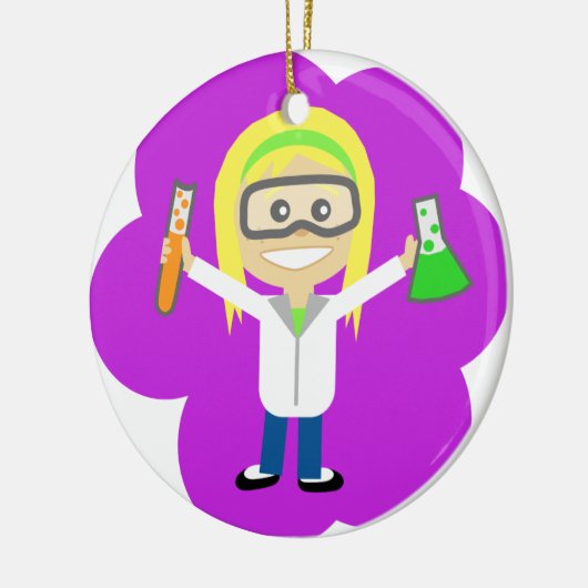 Science Girl Keramisch Ornament (Links)