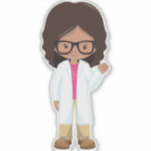 Science Girl, Latina Girl, Cute Girl, Scientist Sticker (Voorkant)