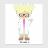 Science Girl, Scientist, Cute Girl, Blonde Hair Sticker (Vel)