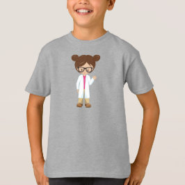 Science Girl, Scientist, Cute Girl, Brown Hair T-shirt