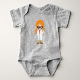 Science Girl, Scientist, Cute Girl, Oranje Hair Romper