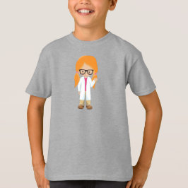 Science Girl, Scientist, Cute Girl, Oranje Hair T-shirt