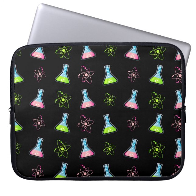 Science Green Pink Flask Laptop Sleeve (Voorkant)