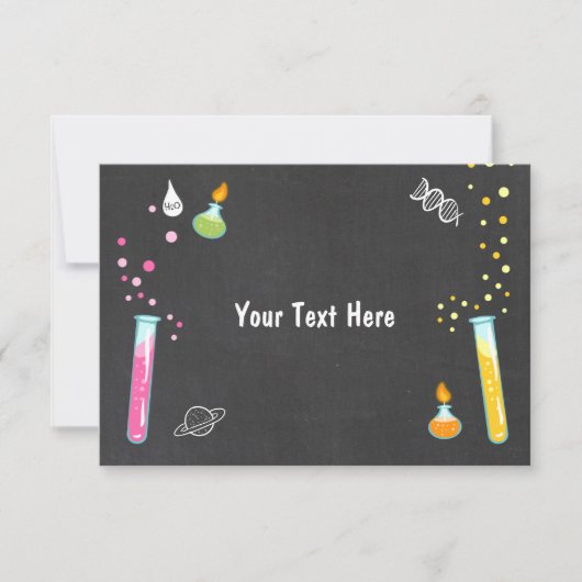 Science Insert card Science Party Experiment RSVP (Voorkant)