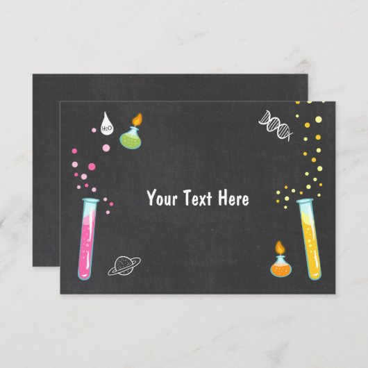 Science Insert card Science Party Experiment RSVP (Voorkant / Achterkant)