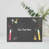 Science Insert card Science Party Experiment RSVP Kaartje (Staand voorkant)
