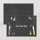 Science Insert card Science Party Experiment RSVP Kaartje (Voorkant / Achterkant)